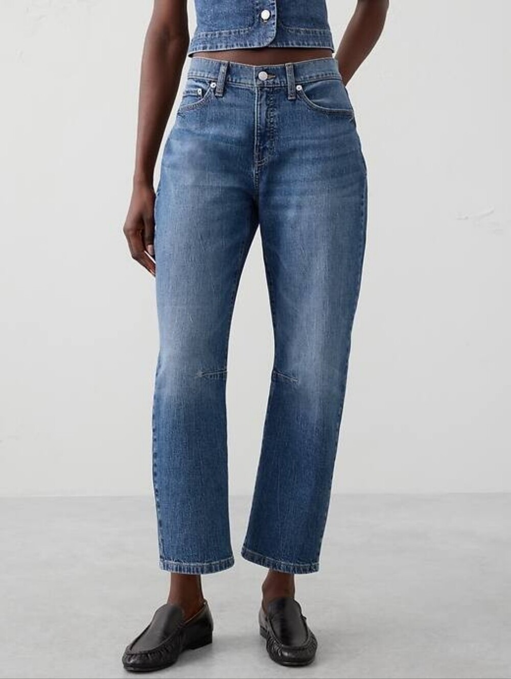 Banana Republic Barrel Mid Rise Jeans Cotton Medium Wash Blue 29 8